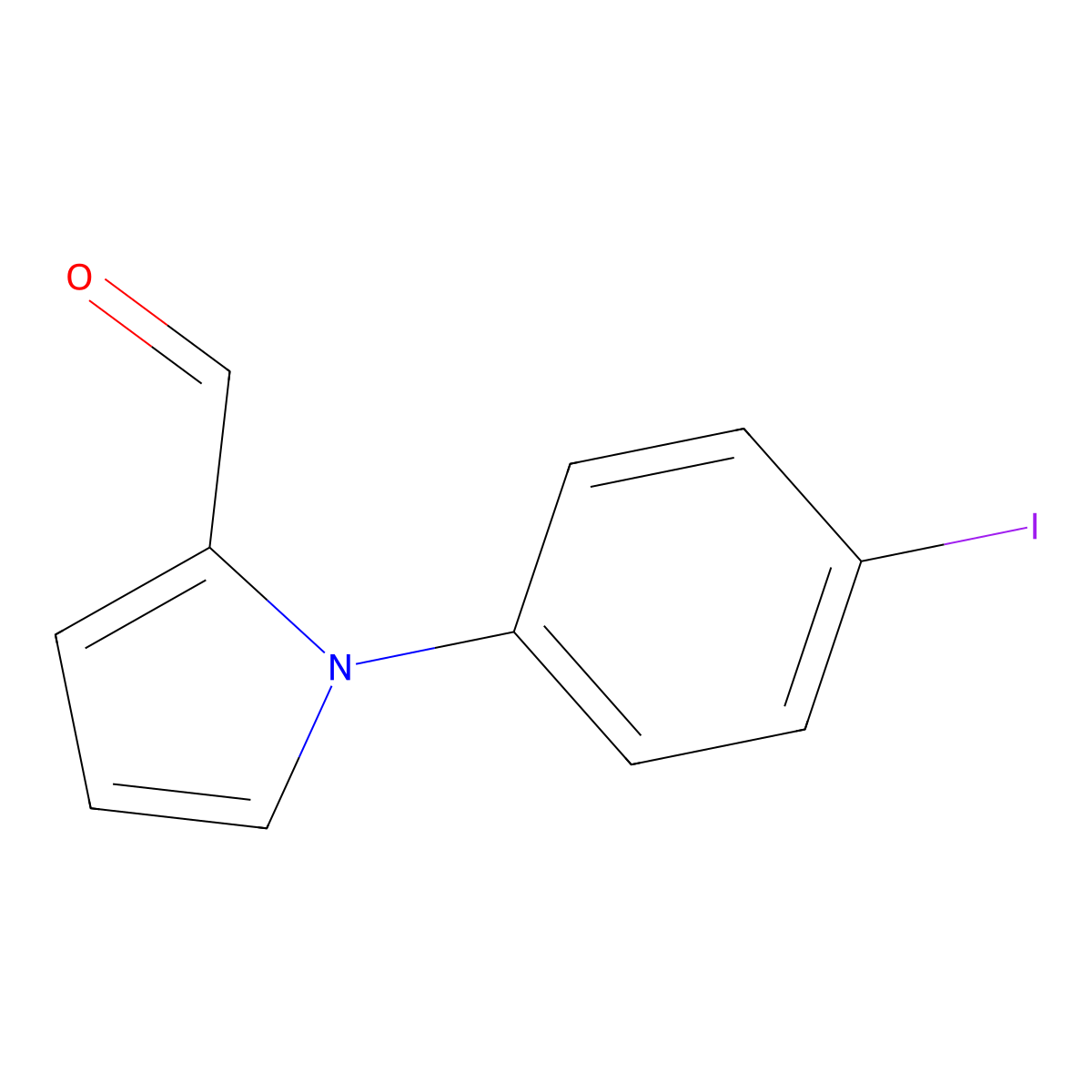 1-(4-iodophenyl)-1H-pyrrole-2-carbaldehyde molecular structure, CAS 261178-18-1
