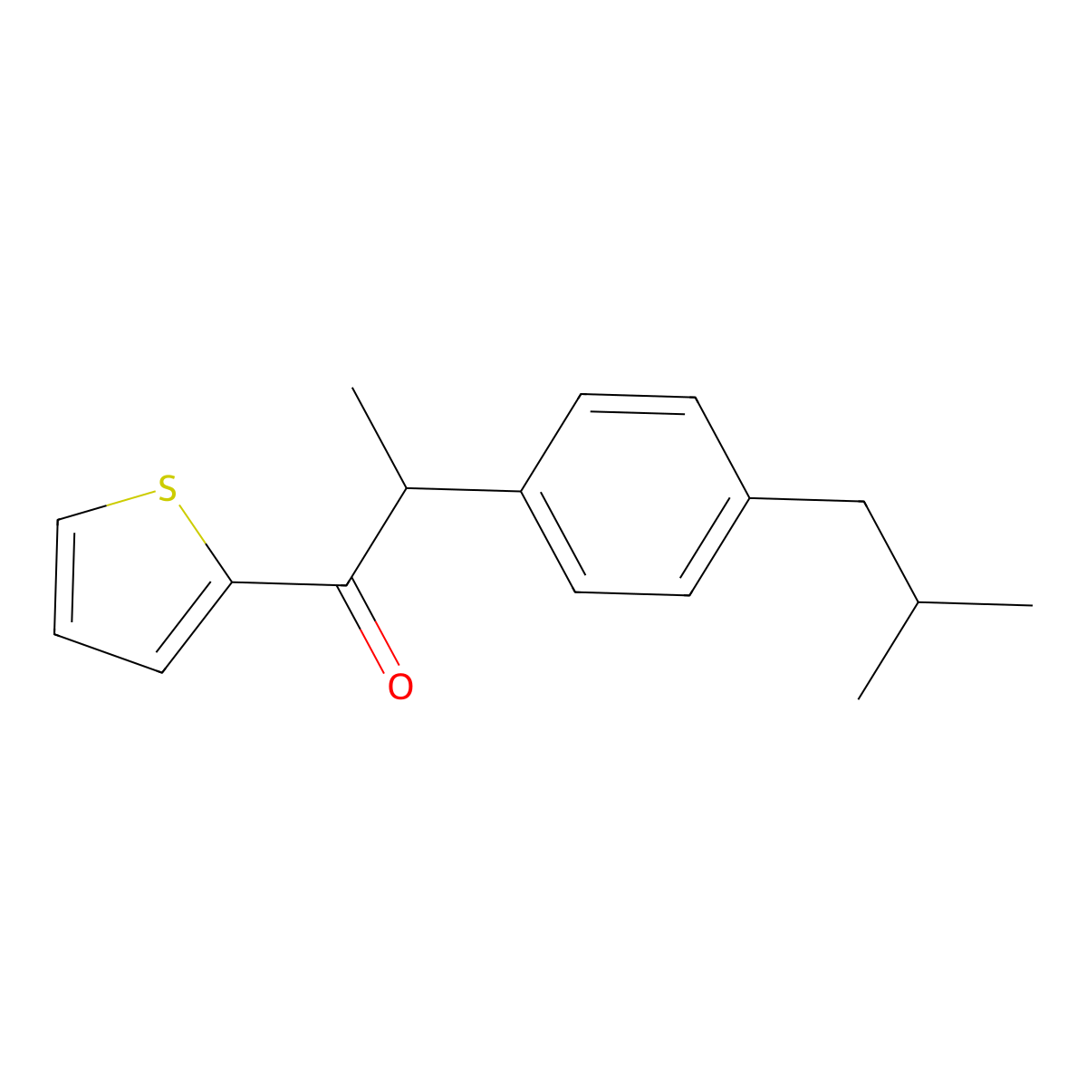 2-(4-Isobutylphenyl)-1-(2-thienyl)propan-1-one molecular structure, CAS 261178-32-9
