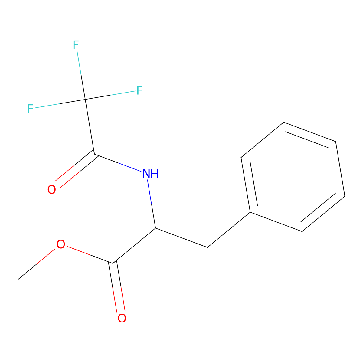 Methyl 3-phenyl-2-(trifluoroacetamido)propanoate molecular structure, CAS 2612-19-3