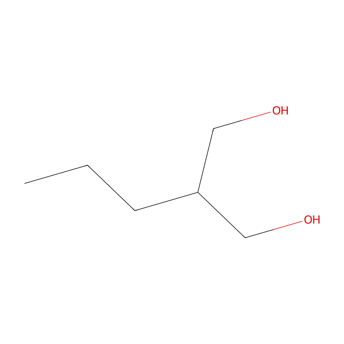 2-Propyl-1,3-propanediol molecular structure, CAS 2612-28-4