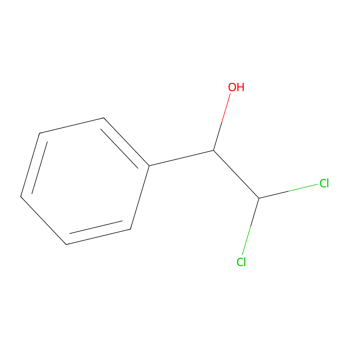 2,2-Dichloro-1-phenylethanol molecular structure, CAS 2612-36-4