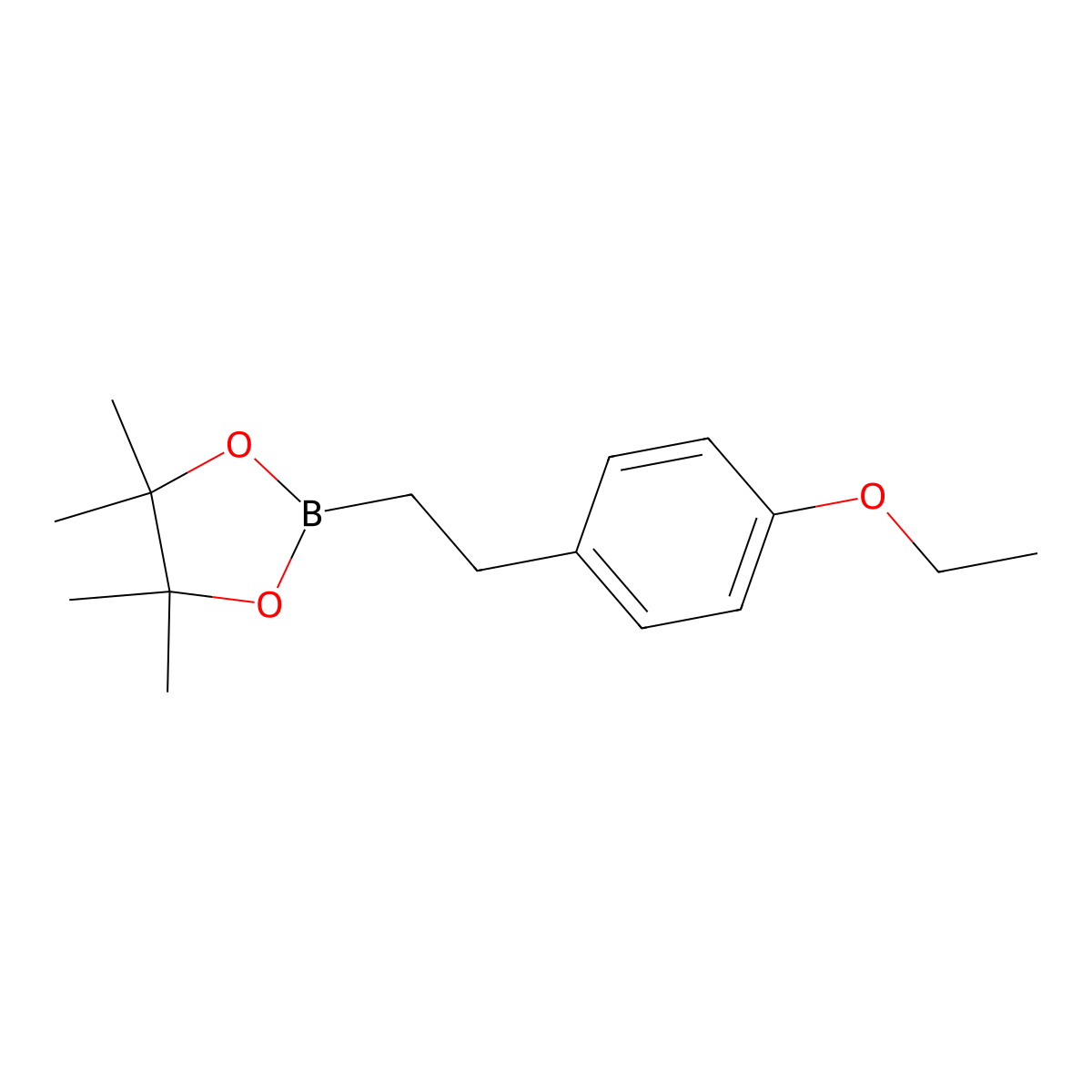 2-[2-(4-Ethoxyphenyl)ethyl]-4,4,5,5-tetramethyl-1,3,2-dioxaborolane molecular structure, CAS 2612277-43-5