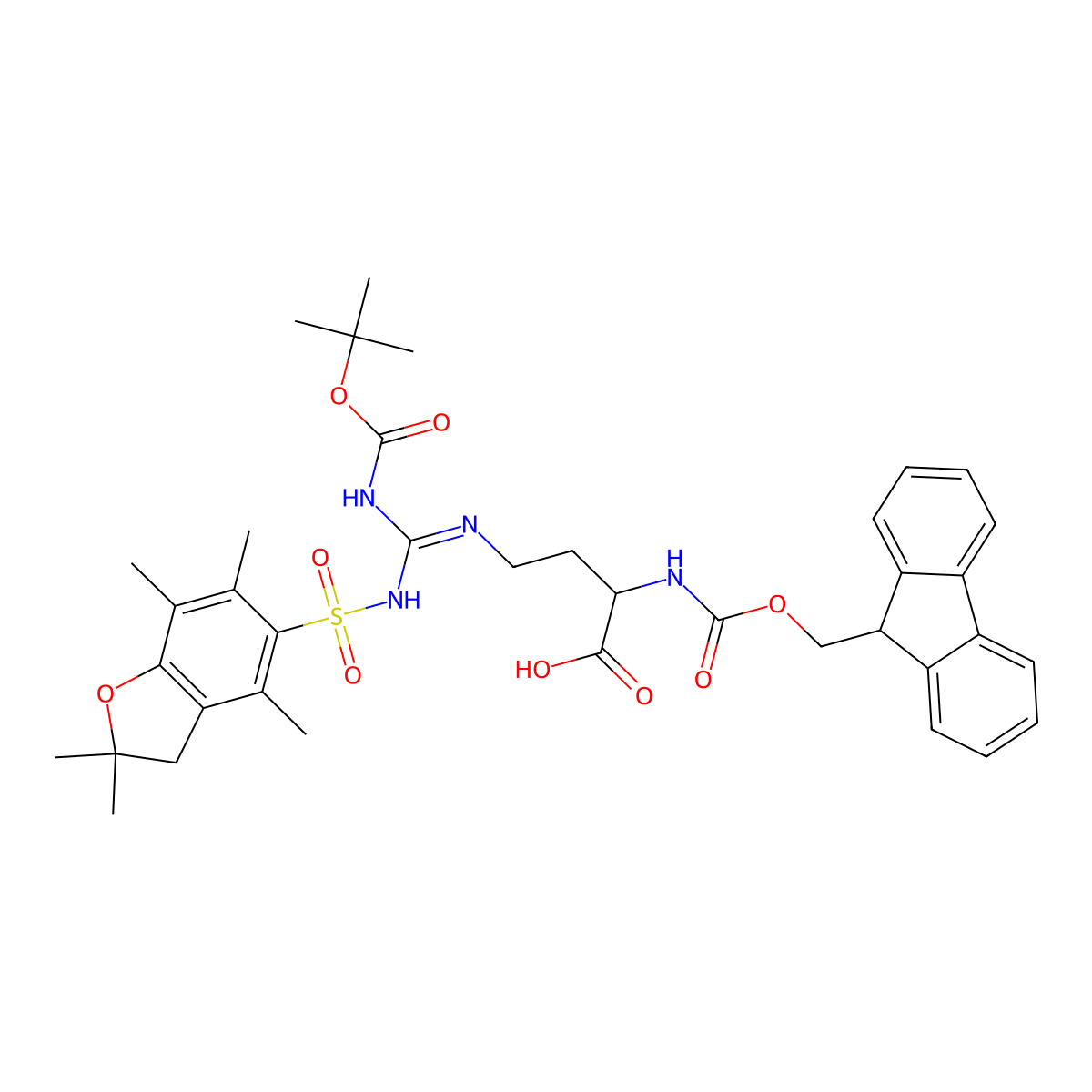 Fmoc-l-agb(pbf,boc)-oh molecular structure, CAS 2612397-05-2