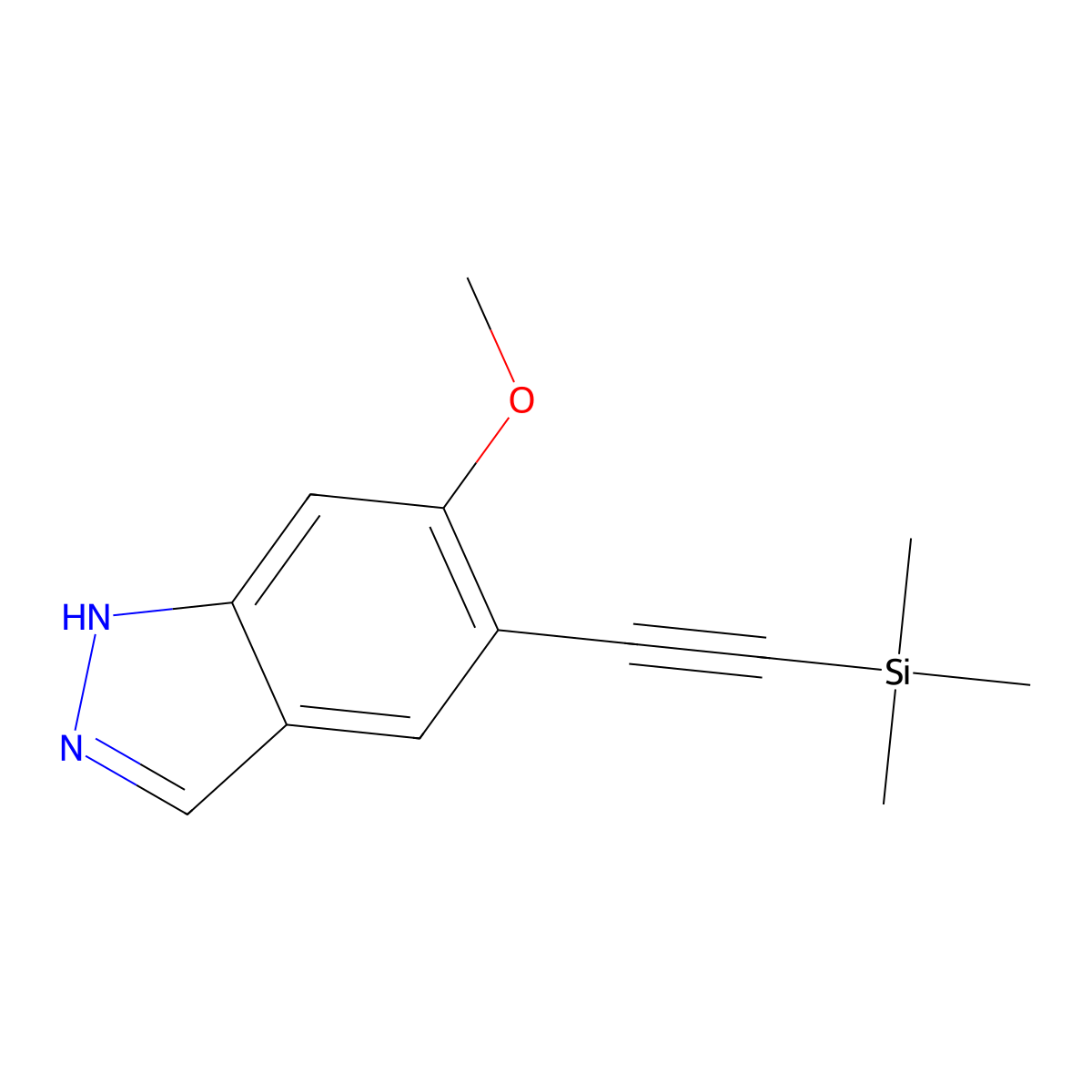 6-methoxy-5-((trimethylsilyl)ethynyl)-1H-indazole molecular structure, CAS 2612423-93-3