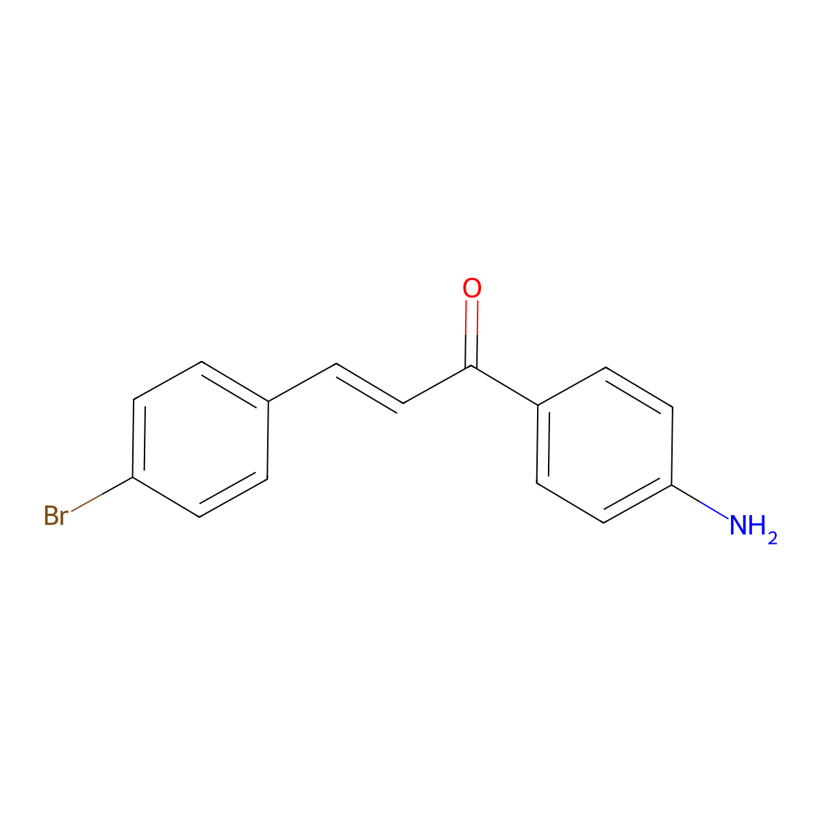 2-Propen-1-one, 1-(4-aminophenyl)-3-(4-bromophenyl)- molecular structure, CAS 26128-65-4
