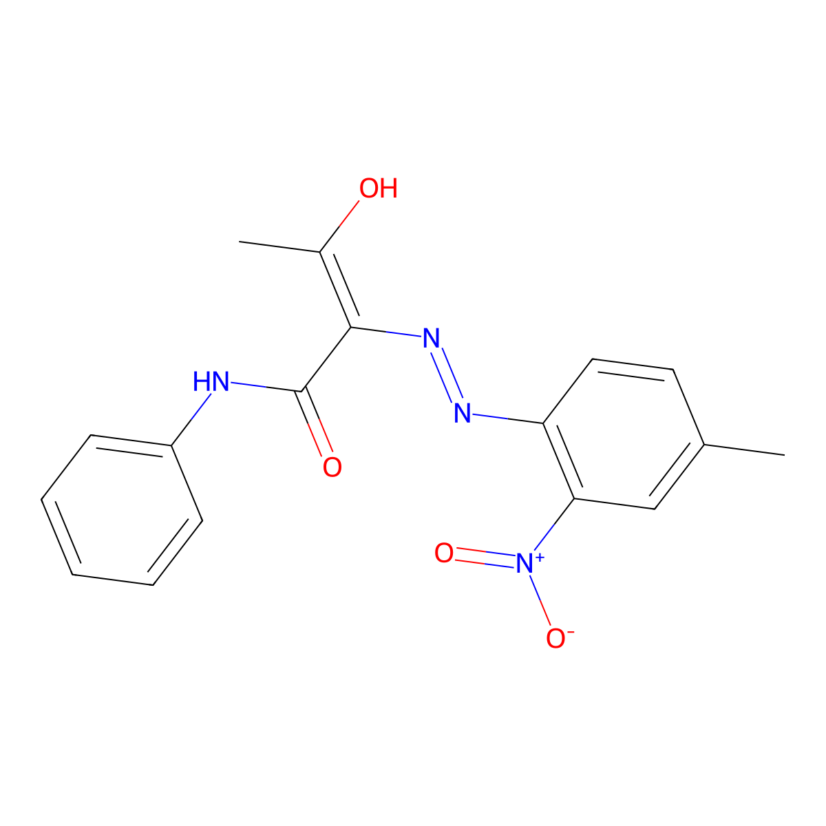 2-[(4-methyl-2-nitro-phenyl)hydrazono]-3-oxo-N-phenyl-butanamide molecular structure, CAS 26128-86-9