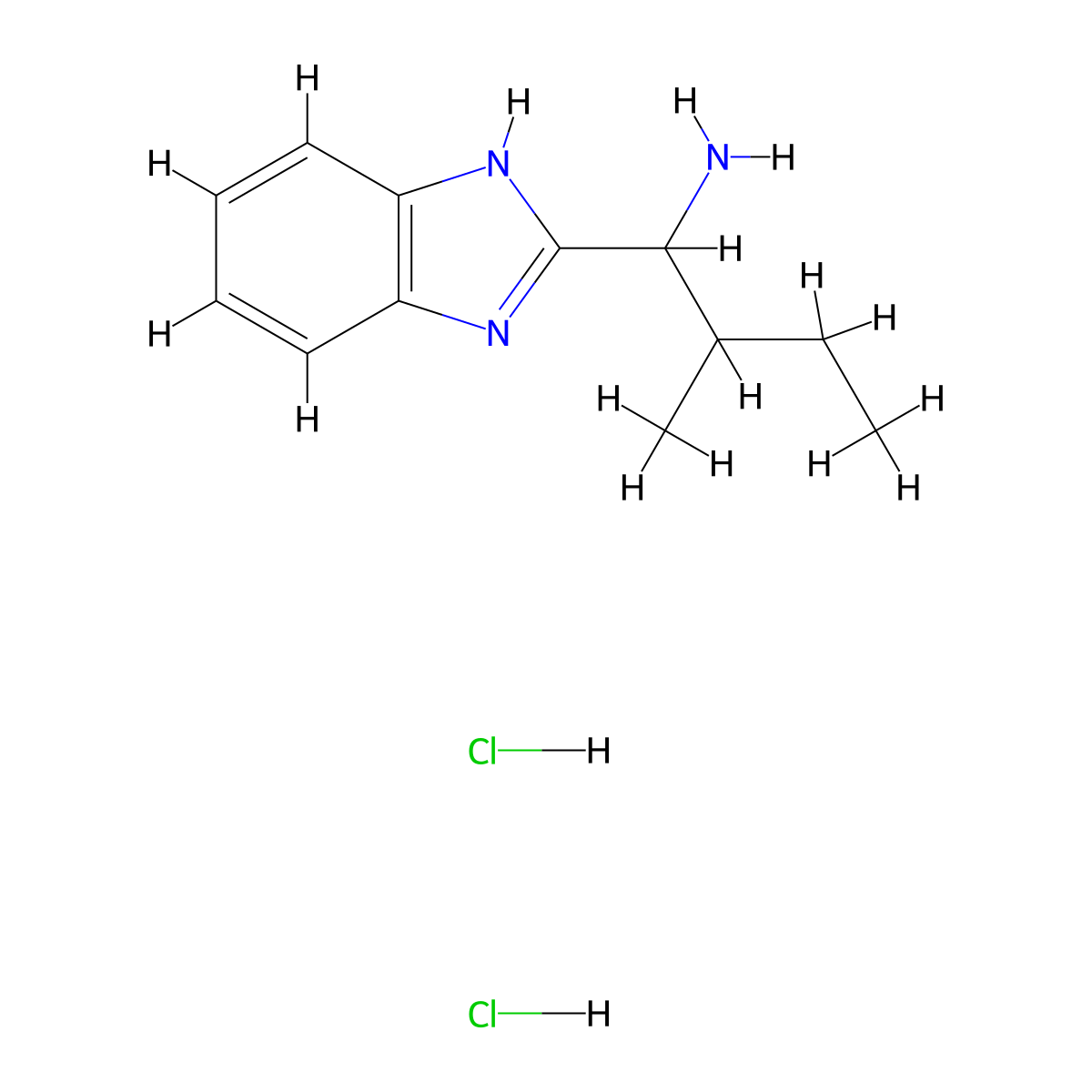 1-(1H-1,3-benzodiazol-2-yl)-2-methylbutan-1-amine dihydrochloride molecular structure, CAS 26128-94-9