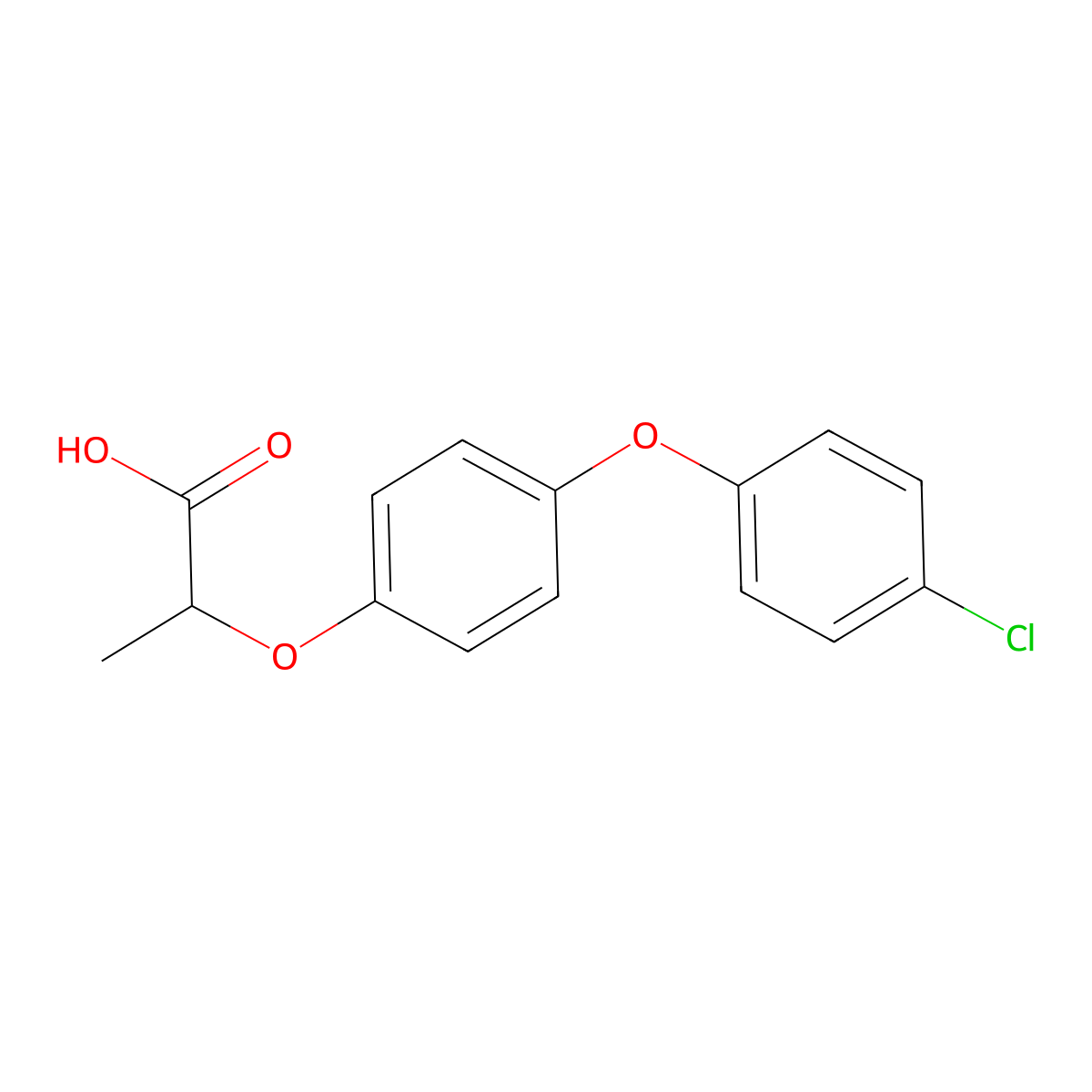 Clofop molecular structure, CAS 26129-32-8