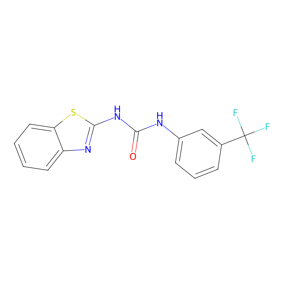 1-(2-Benzothiazolyl)-3-(3-trifluoromethylphenyl)urea molecular structure, CAS 26129-95-3