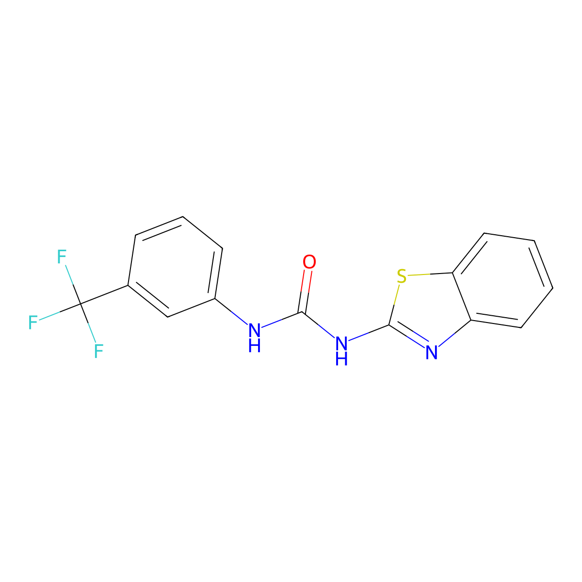 1-(2-Benzothiazolyl)-3-(3-trifluoromethylphenyl)urea molecular structure, CAS 26129-95-3
