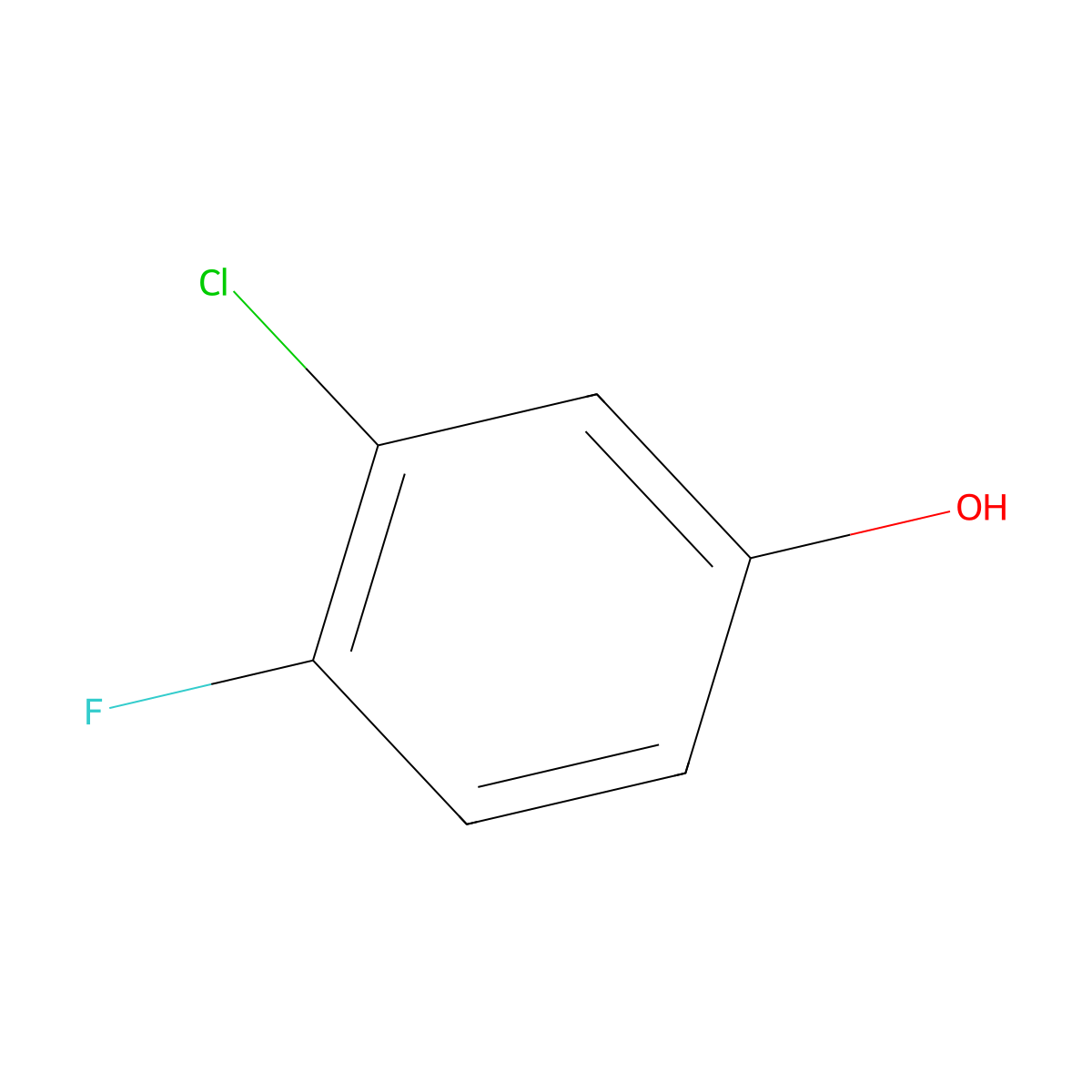 3-Chloro-4-fluorophenol molecular structure, CAS 2613-23-2