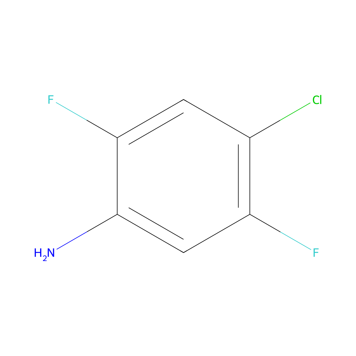 4-Chloro-2,5-difluoroaniline molecular structure, CAS 2613-30-1