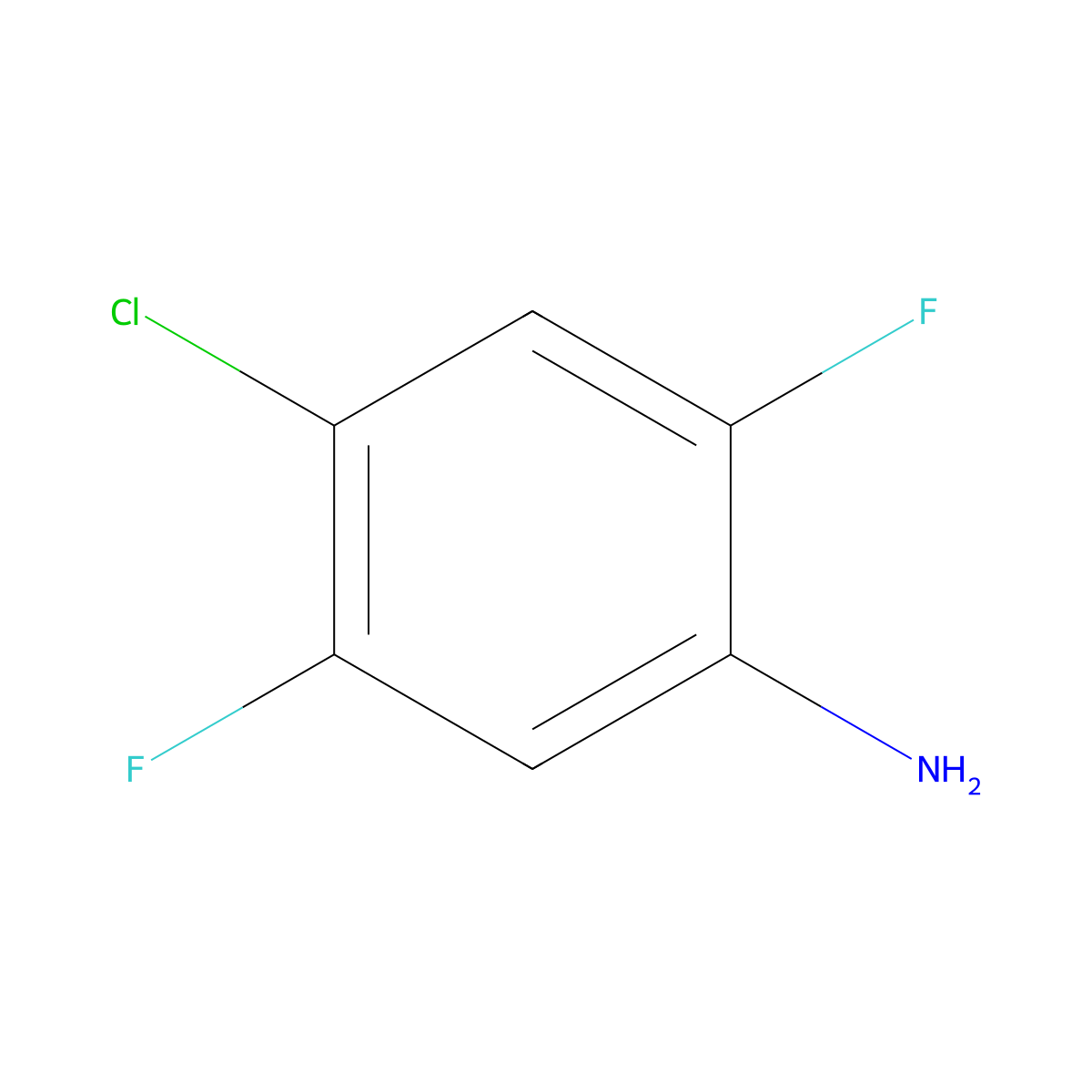 4-Chloro-2,5-difluoroaniline molecular structure, CAS 2613-30-1