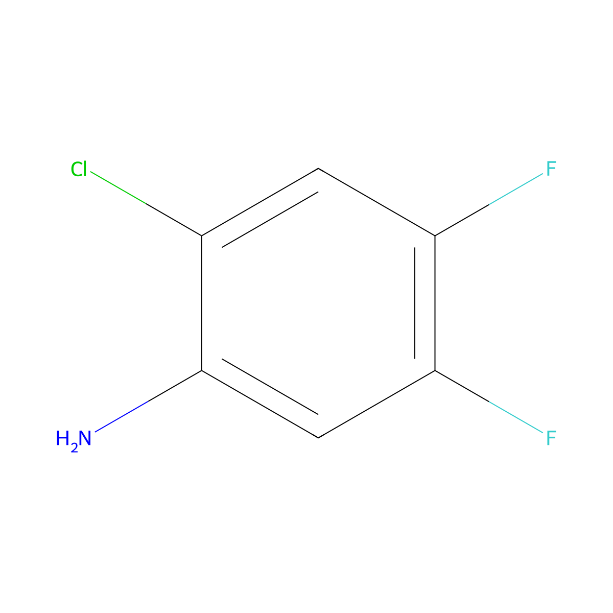 2-Chloro-4,5-difluoroaniline molecular structure, CAS 2613-32-3
