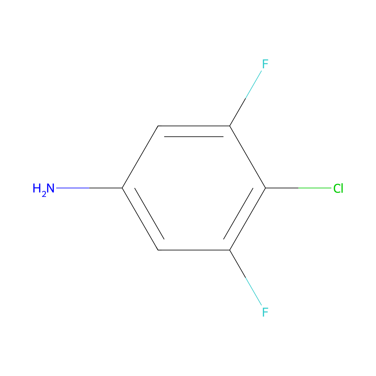 4-Chloro-3,5-difluoroaniline molecular structure, CAS 2613-33-4