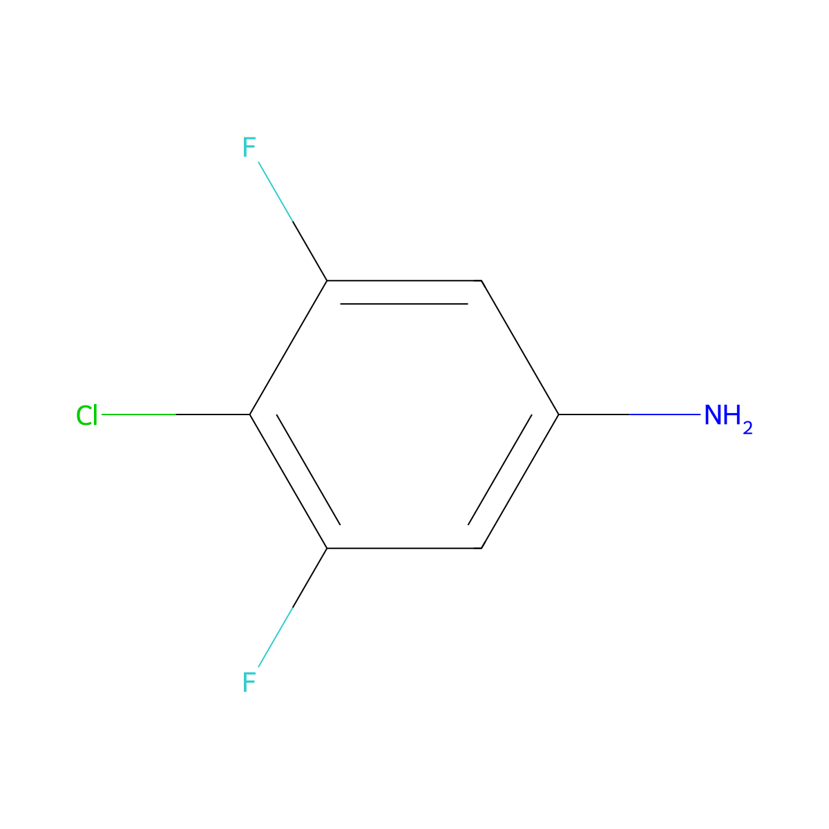 4-Chloro-3,5-difluoroaniline molecular structure, CAS 2613-33-4