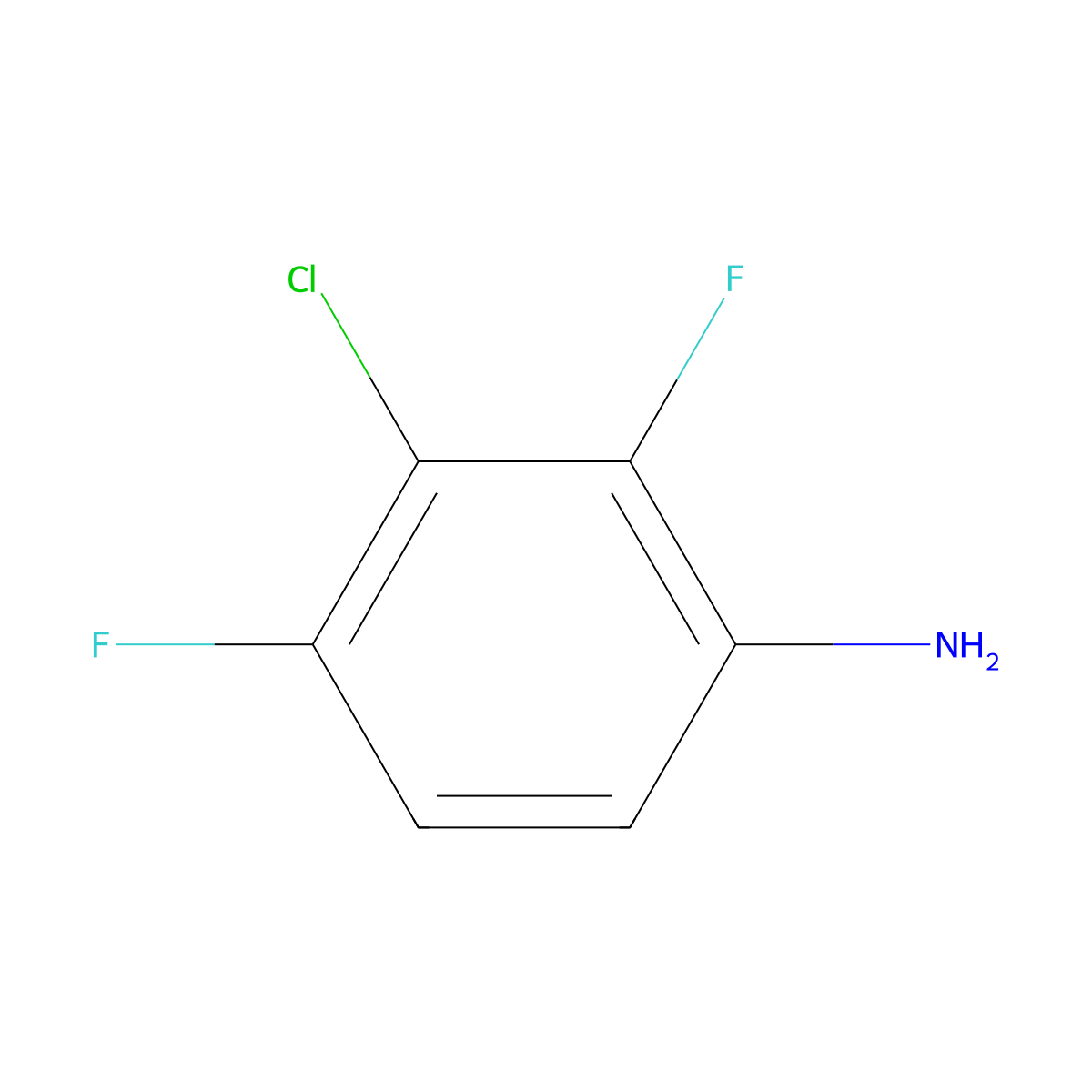 3-Chloro-2,4-difluoroaniline molecular structure, CAS 2613-34-5