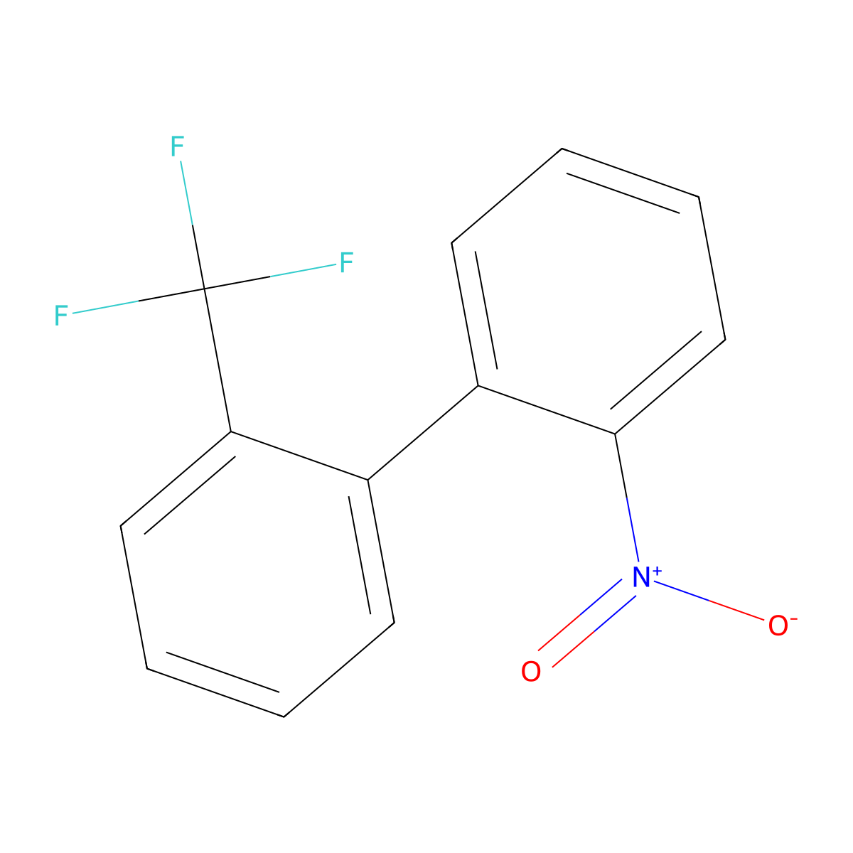 2-(Trifluoromethyl)-2'-nitrobiphenyl molecular structure, CAS 2613-39-0
