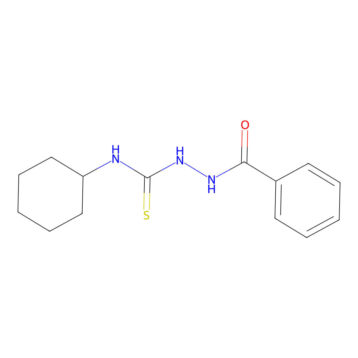 2-benzoyl-N-cyclohexylhydrazinecarbothioamide molecular structure, CAS 26131-20-4