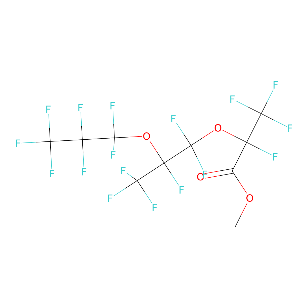 Perfluoro-2,5-dimethyl-3,6-dioxanonanoic acid methyl ester molecular structure, CAS 26131-32-8