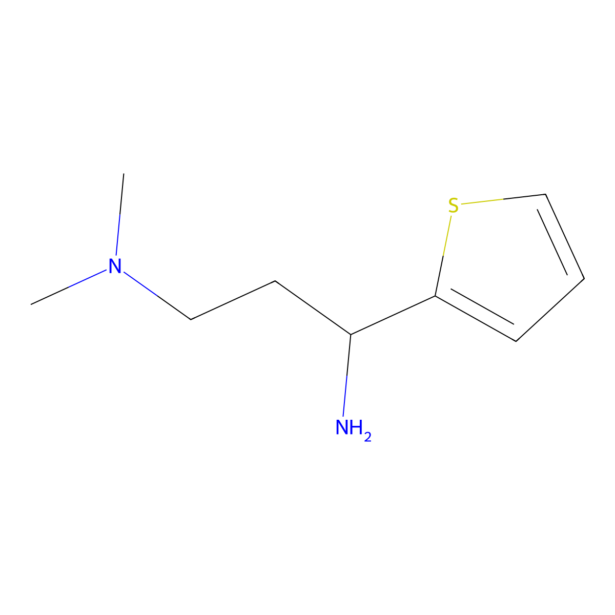 [(3R)-3-amino-3-(thiophen-2-yl)propyl]dimethylamine molecular structure, CAS 2613298-94-3