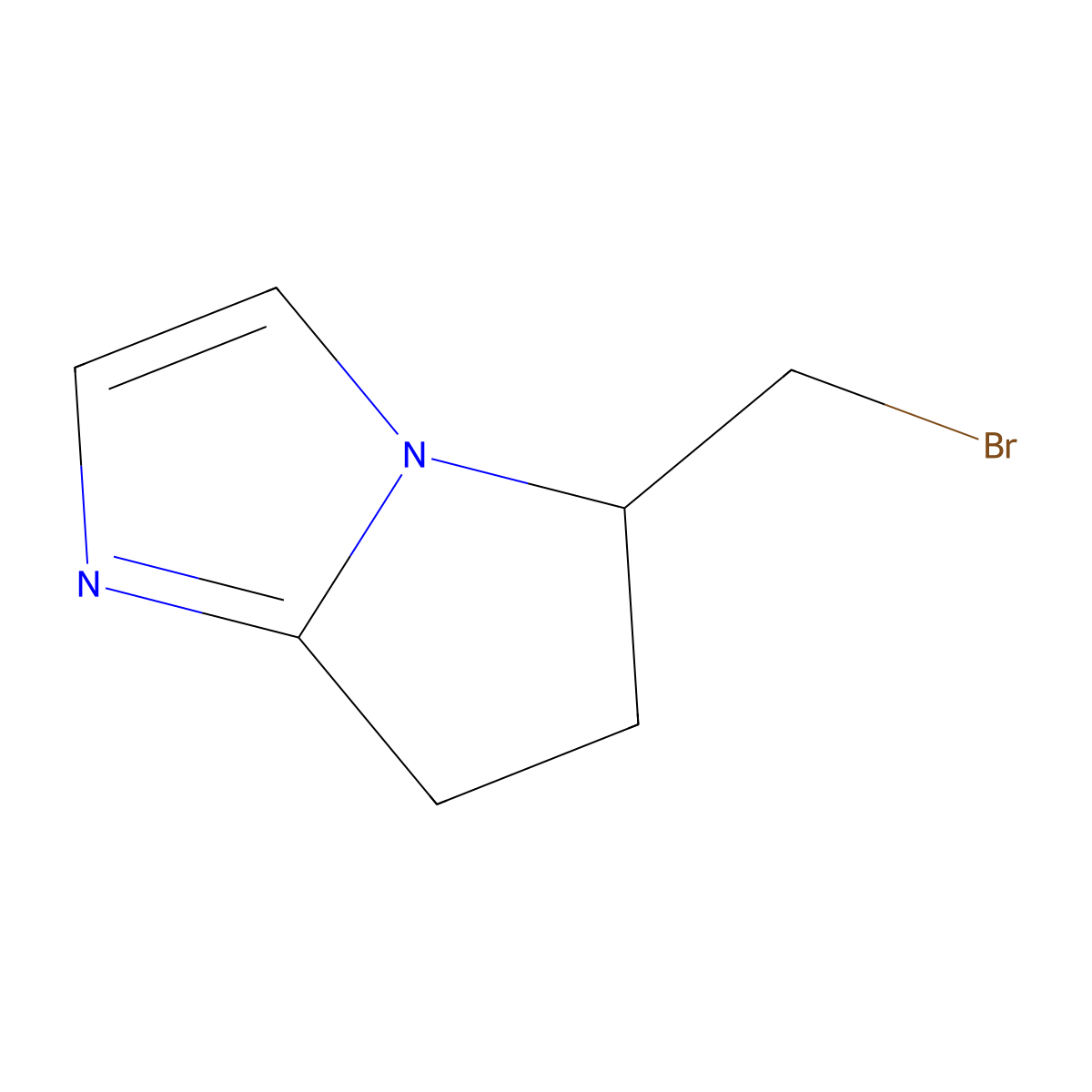 (5R)-5-(bromomethyl)-5H,6H,7H-pyrrolo[1,2-a]imidazole molecular structure, CAS 2613299-04-8