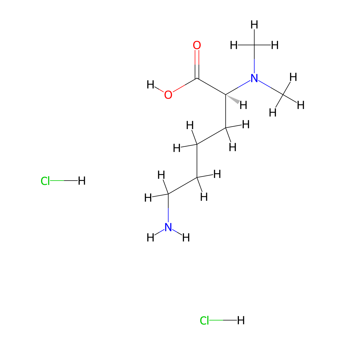 (2s)-6-Amino-2-(dimethylamino)hexanoic acid dihydrochloride molecular structure, CAS 2613299-12-8