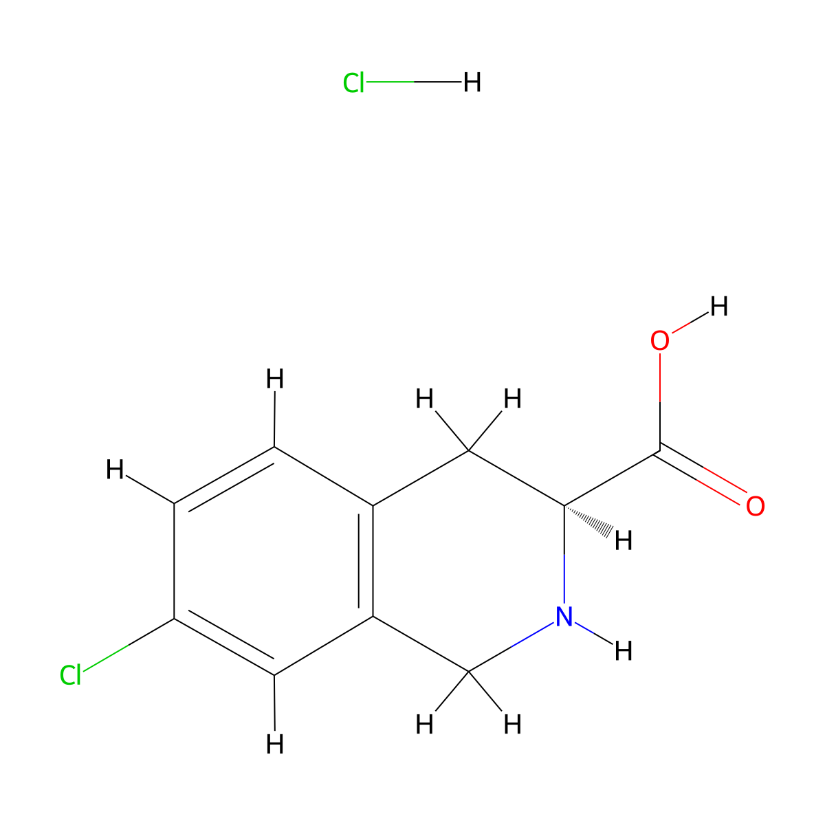 (3S)-7-chloro-1,2,3,4-tetrahydroisoquinoline-3-carboxylicacidhydrochloride molecular structure, CAS 2613299-26-4