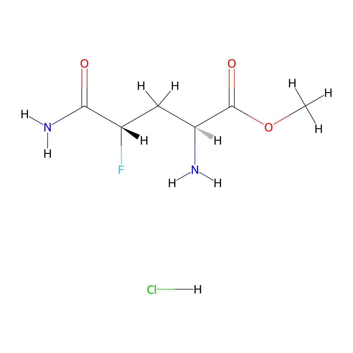 methyl(2S,4S)-2-amino-4-carbamoyl-4-fluorobutanoatehydrochloride molecular structure, CAS 2613299-32-2