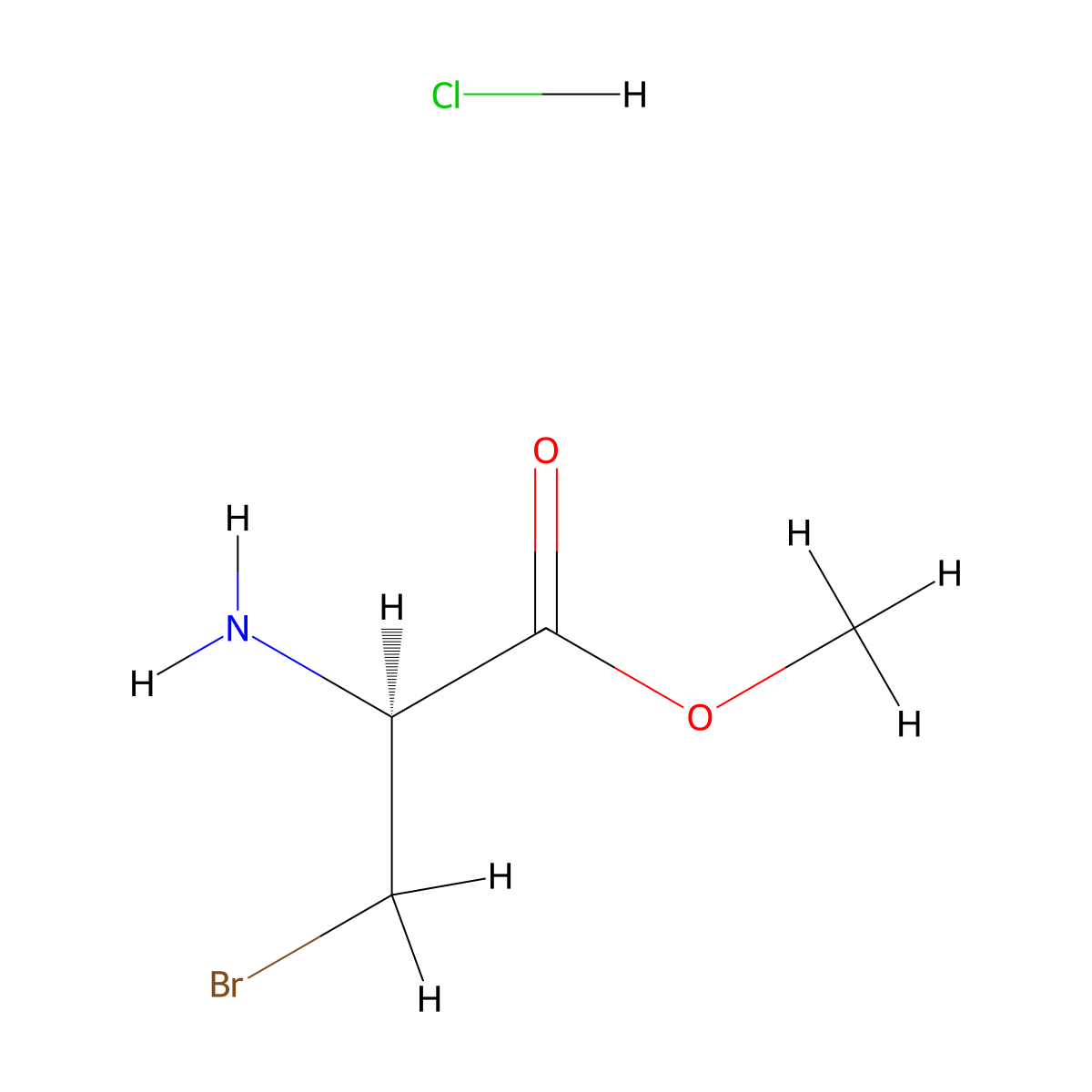 methyl(2S)-2-amino-3-bromopropanoatehydrochloride molecular structure, CAS 2613299-33-3