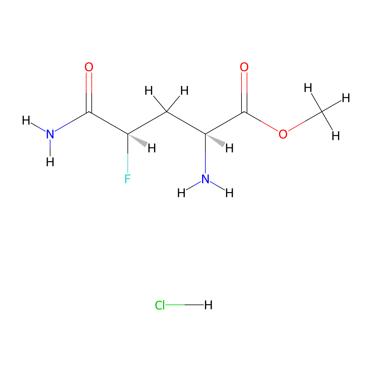methyl(2S,4R)-2-amino-4-carbamoyl-4-fluorobutanoatehydrochloride molecular structure, CAS 2613299-46-8