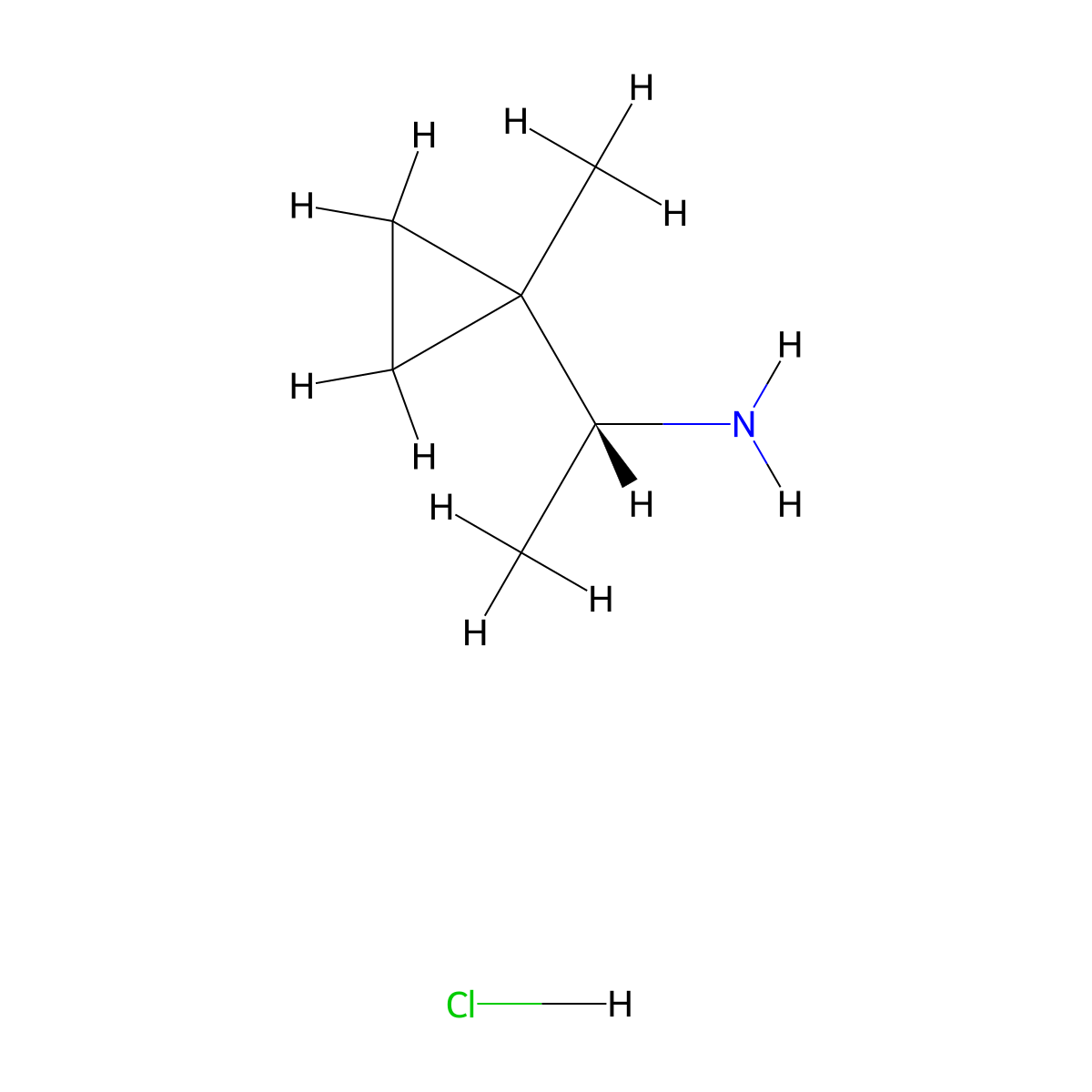 (R)-1-(1-Methylcyclopropyl)ethan-1-amine hydrochloride molecular structure, CAS 2613299-59-3