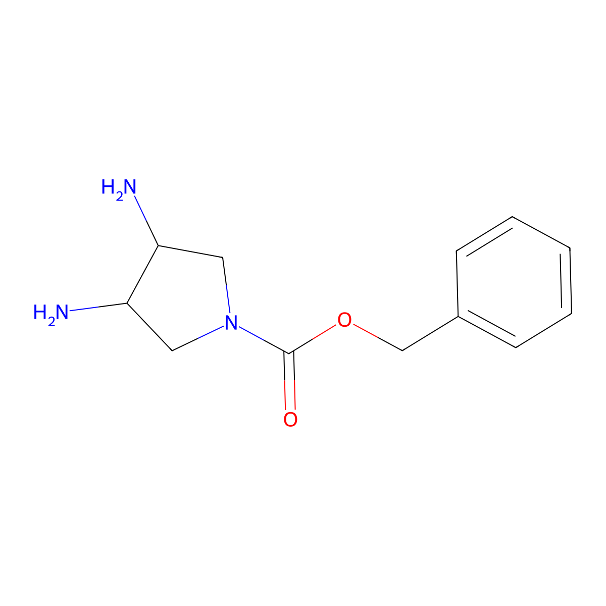 benzyl (3R,4S)-3,4-diaminopyrrolidine-1-carboxylate molecular structure, CAS 2613299-69-5