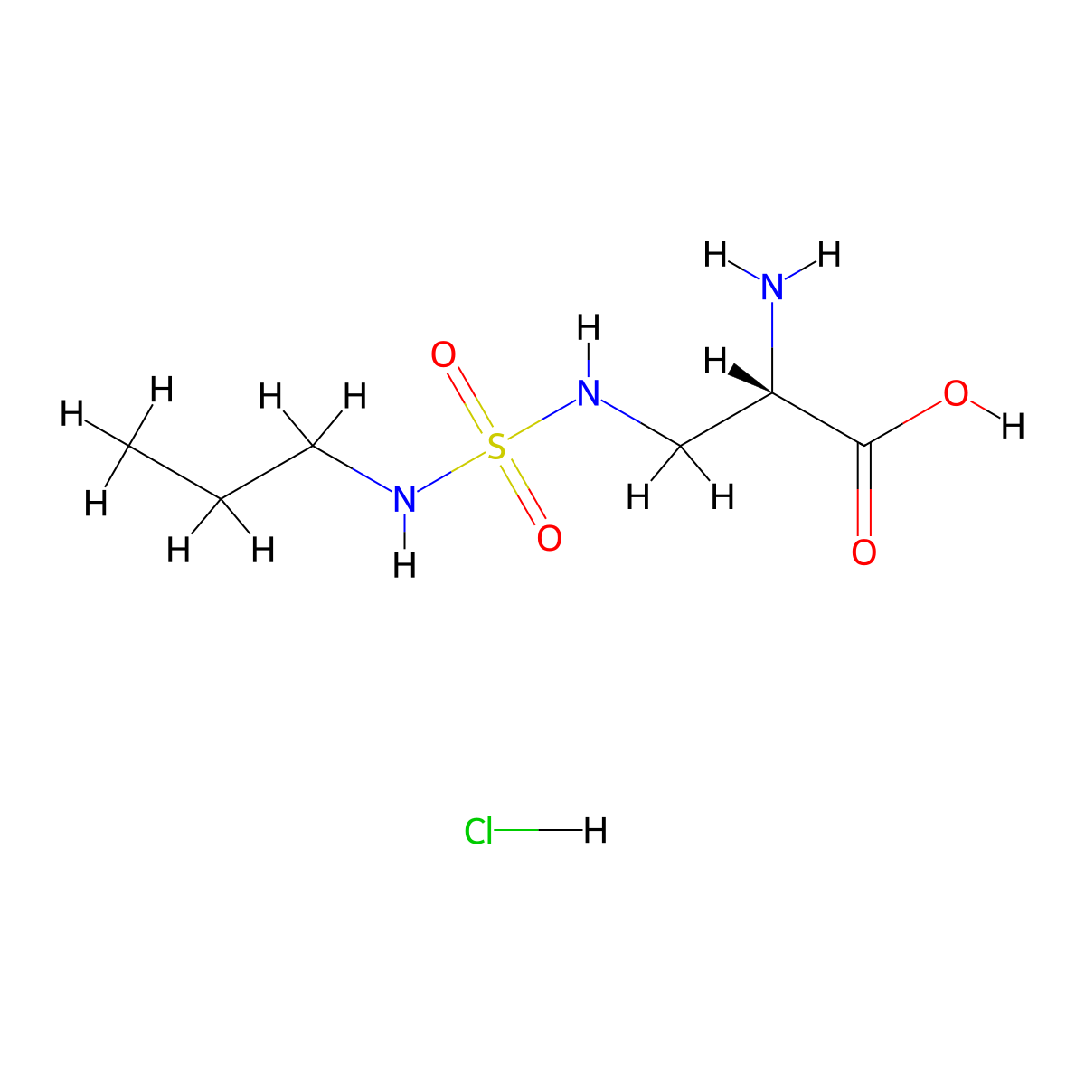 (2S)-2-amino-3-[(propylsulfamoyl)amino]propanoicacidhydrochloride molecular structure, CAS 2613299-70-8
