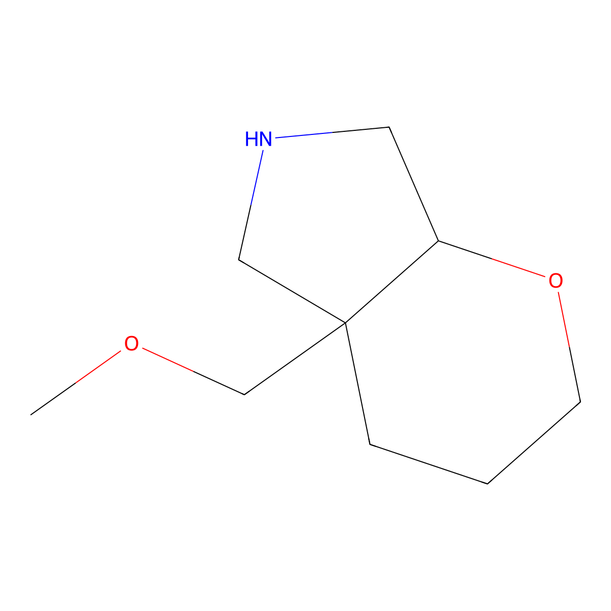 rac-(4aR,7aR)-4a-(methoxymethyl)-octahydropyrano[2,3-c]pyrrole molecular structure, CAS 2613299-81-1
