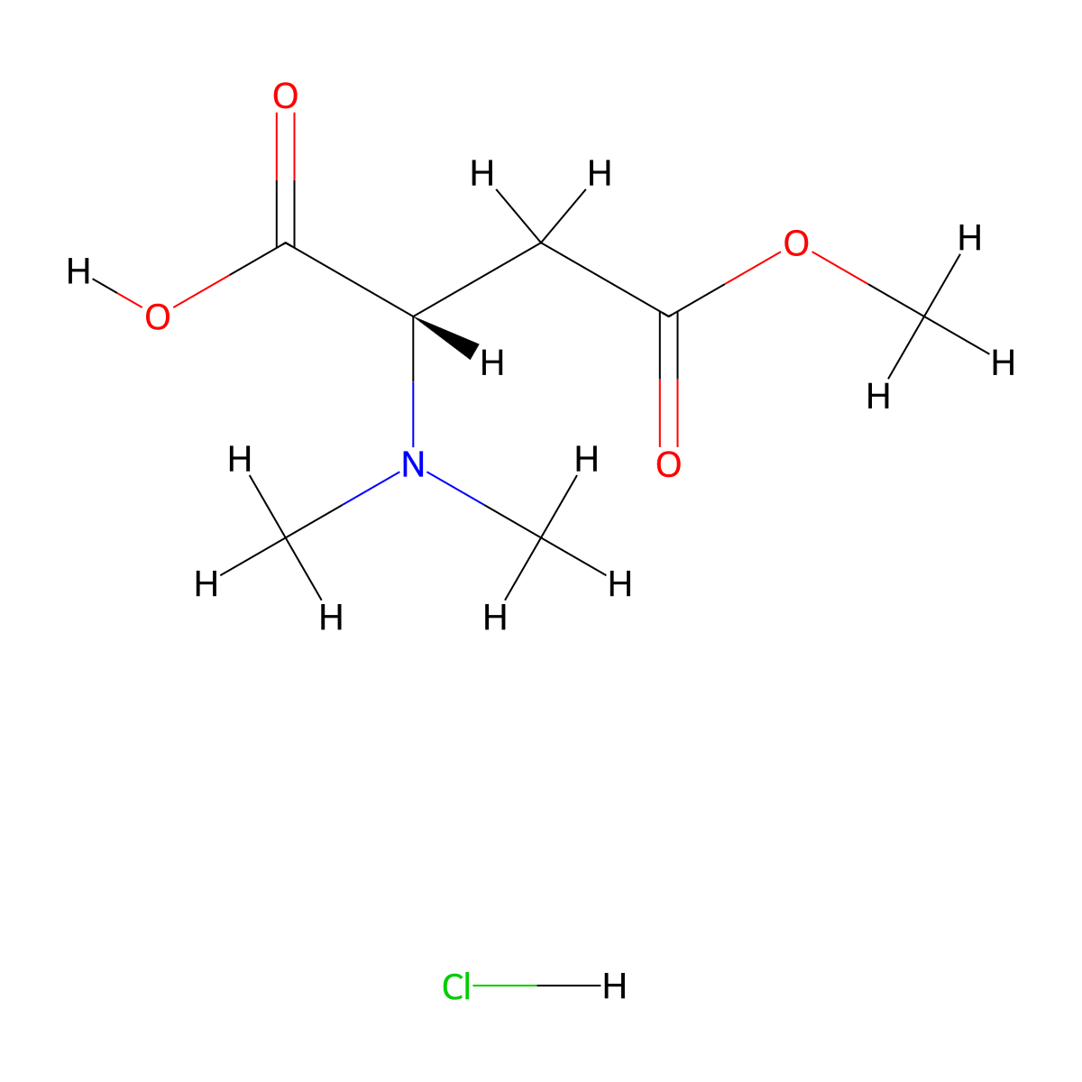 (2S)-2-(dimethylamino)-4-methoxy-4-oxobutanoicacidhydrochloride molecular structure, CAS 2613299-82-2