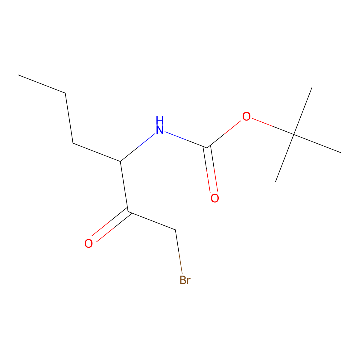 Tert-butyl n-[(3s)-1-bromo-2-oxohexan-3-yl]carbamate molecular structure, CAS 2613299-84-4