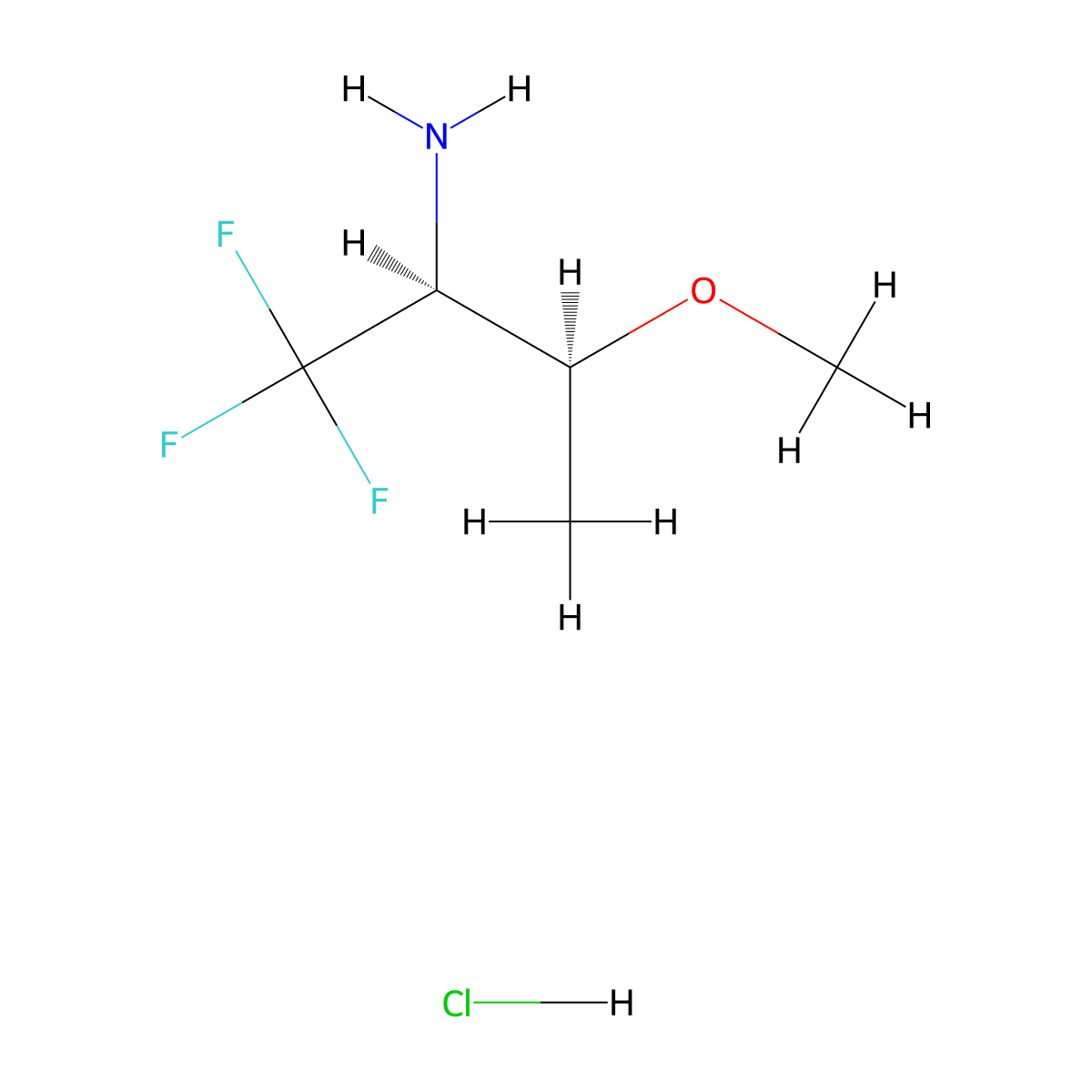 rac-(2R,3R)-1,1,1-trifluoro-3-methoxybutan-2-amine hydrochloride molecular structure, CAS 2613299-87-7