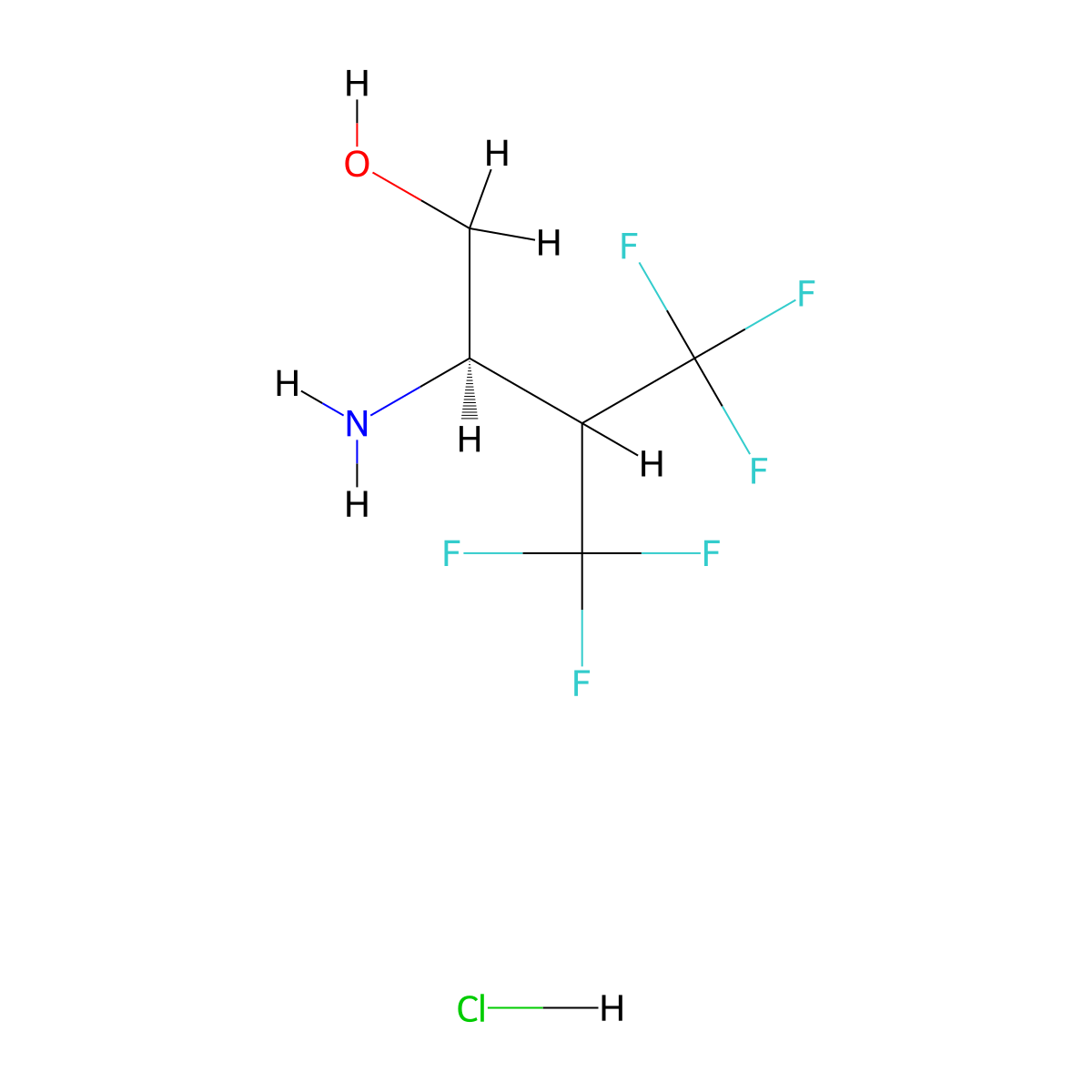 (2R)-2-amino-4,4,4-trifluoro-3-(trifluoromethyl)butan-1-ol hydrochloride molecular structure, CAS 2613299-91-3