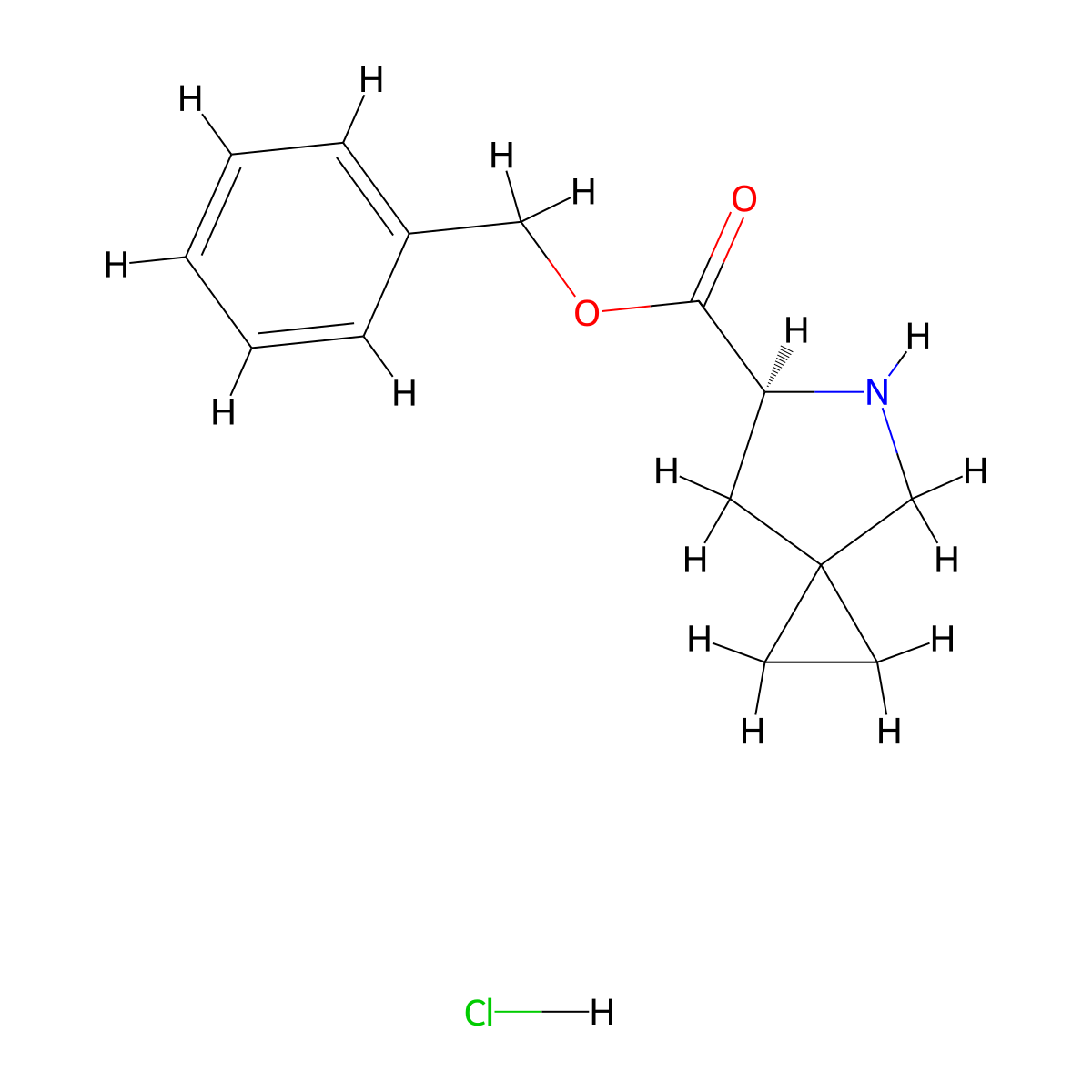 benzyl (6S)-5-azaspiro(2.4)heptane-6-carboxylate hydrochloride molecular structure, CAS 2613299-92-4