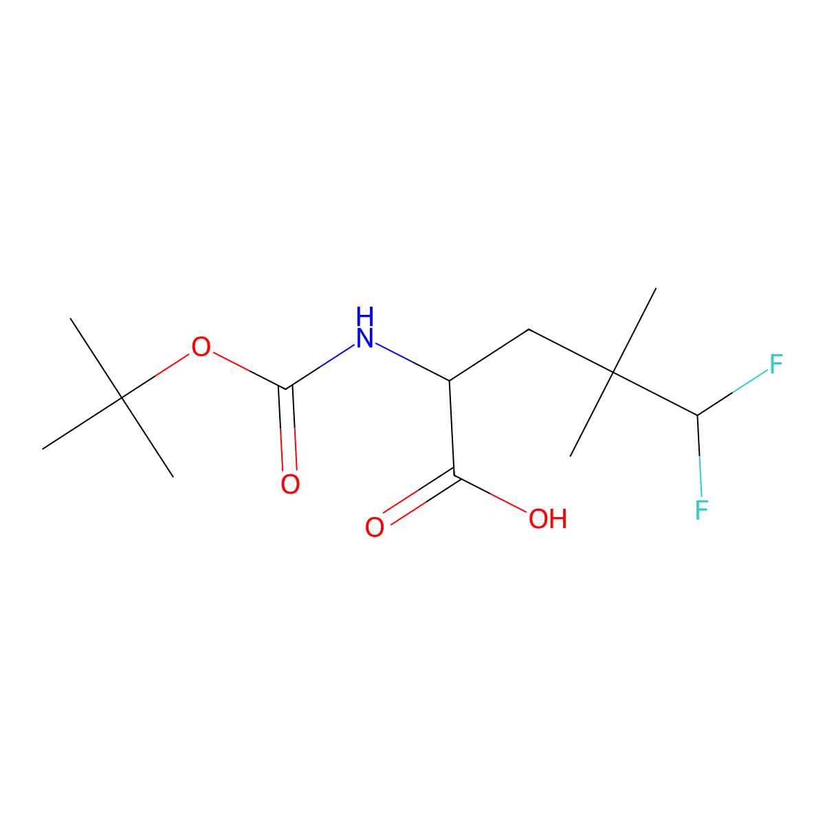 (2S)-2-{[(tert-butoxy)carbonyl]amino}-5,5-difluoro-4,4-dimethylpentanoic acid molecular structure, CAS 2613299-93-5