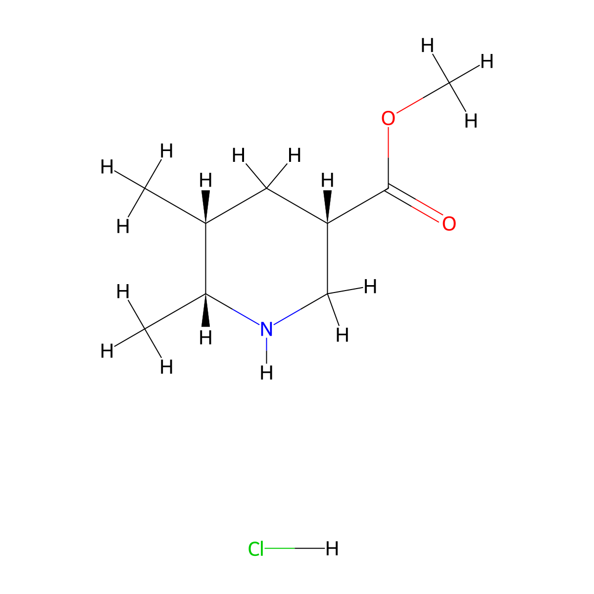rac-methyl (3R,5S,6S)-5,6-dimethylpiperidine-3-carboxylate hydrochloride molecular structure, CAS 2613299-94-6