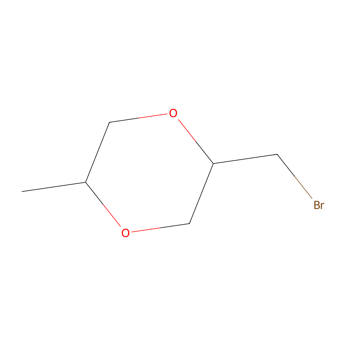 Rac-(2r,5r)-2-(bromomethyl)-5-methyl-1,4-dioxane molecular structure, CAS 2613300-04-0