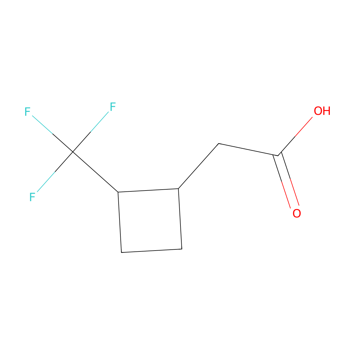 rac-2-[(1R,2S)-2-(trifluoromethyl)cyclobutyl]acetic acid molecular structure, CAS 2613300-15-3