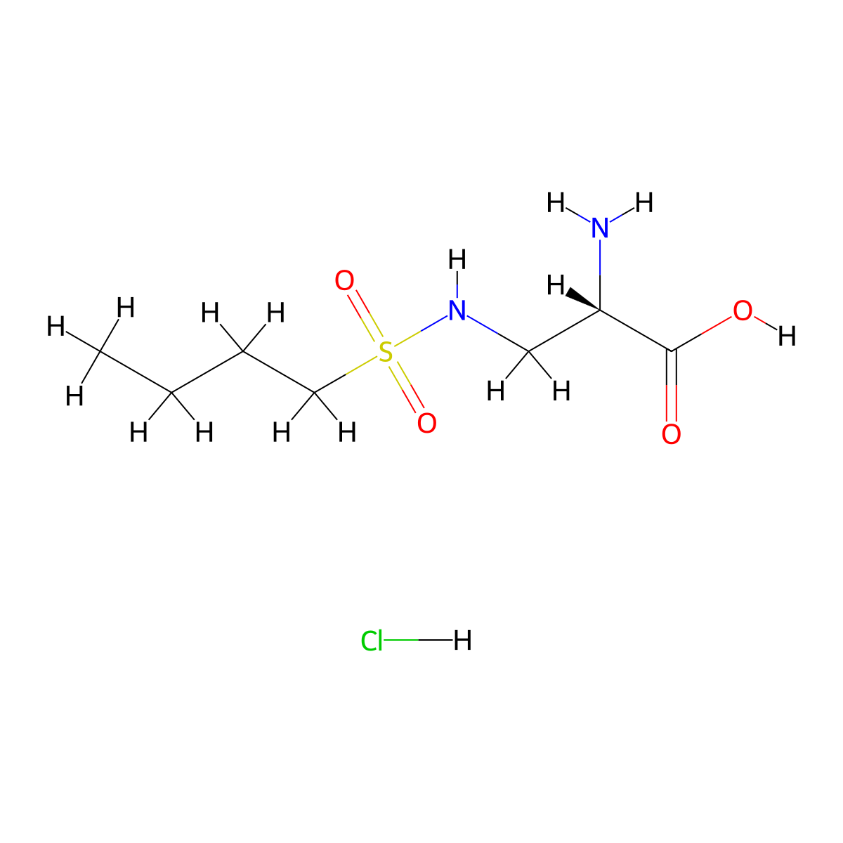 (2S)-2-amino-3-(butane-1-sulfonamido)propanoicacidhydrochloride molecular structure, CAS 2613300-17-5