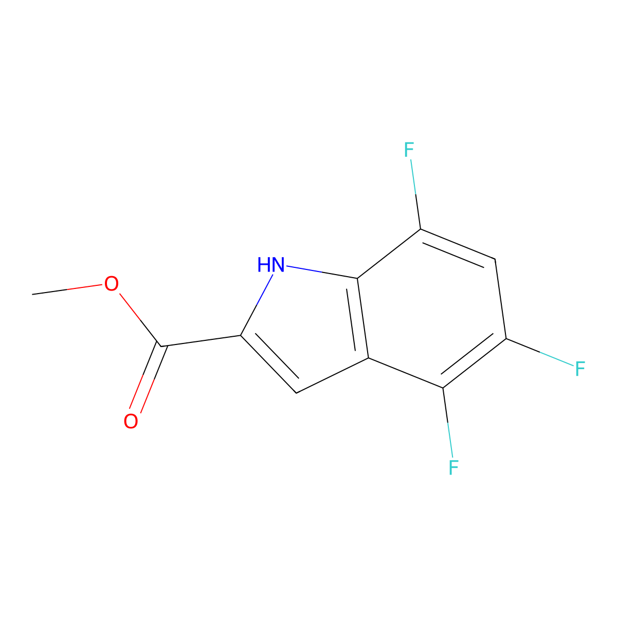 methyl 4,5,7-trifluoro-1H-indole-2-carboxylate molecular structure, CAS 2613381-28-3