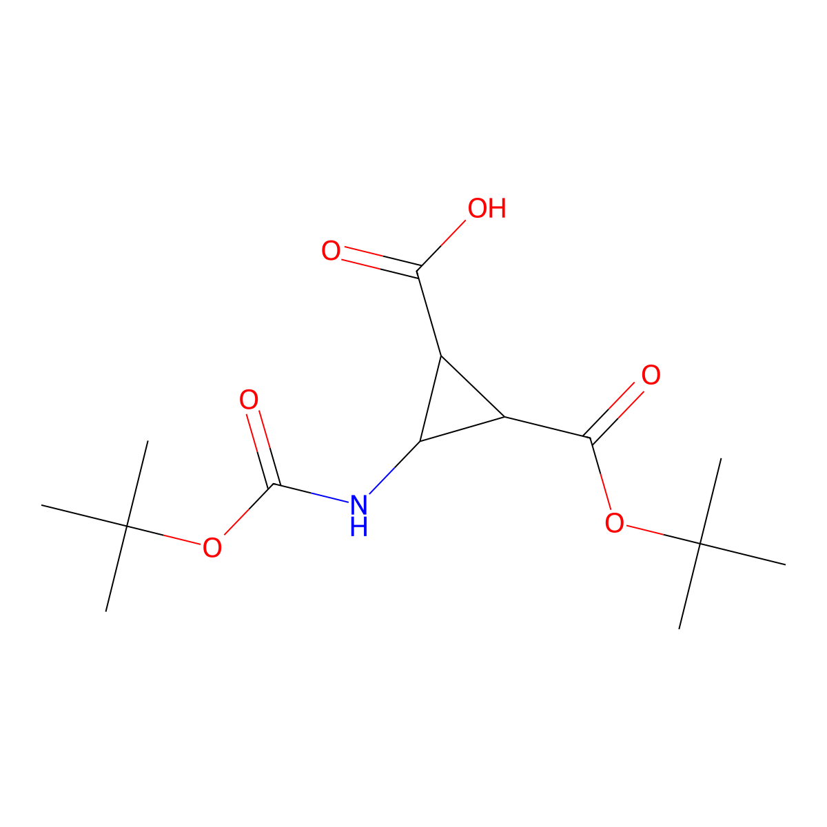 2-[(Tert-butoxy)carbonyl]-3-{[(tert-butoxy)carbonyl]amino}cyclopropane-1-carboxylic acid molecular structure, CAS 2613381-31-8