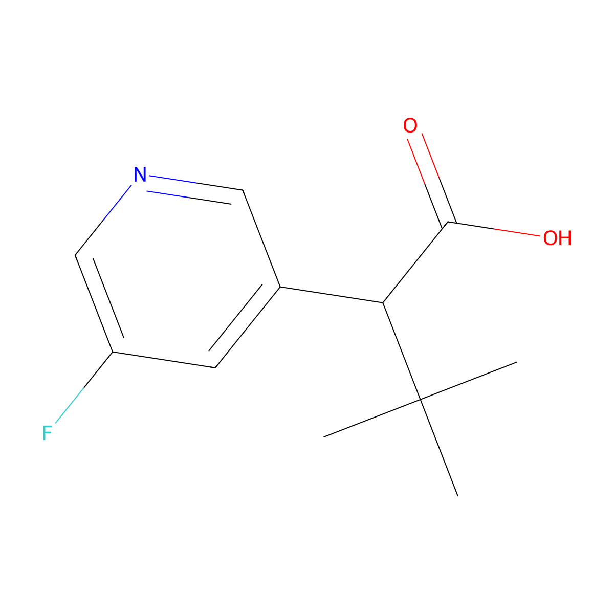 2-(5-Fluoropyridin-3-yl)-3,3-dimethylbutanoic acid molecular structure, CAS 2613381-32-9