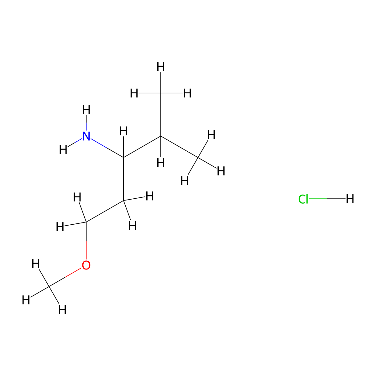 1-Methoxy-4-methylpentan-3-amine hydrochloride molecular structure, CAS 2613381-33-0