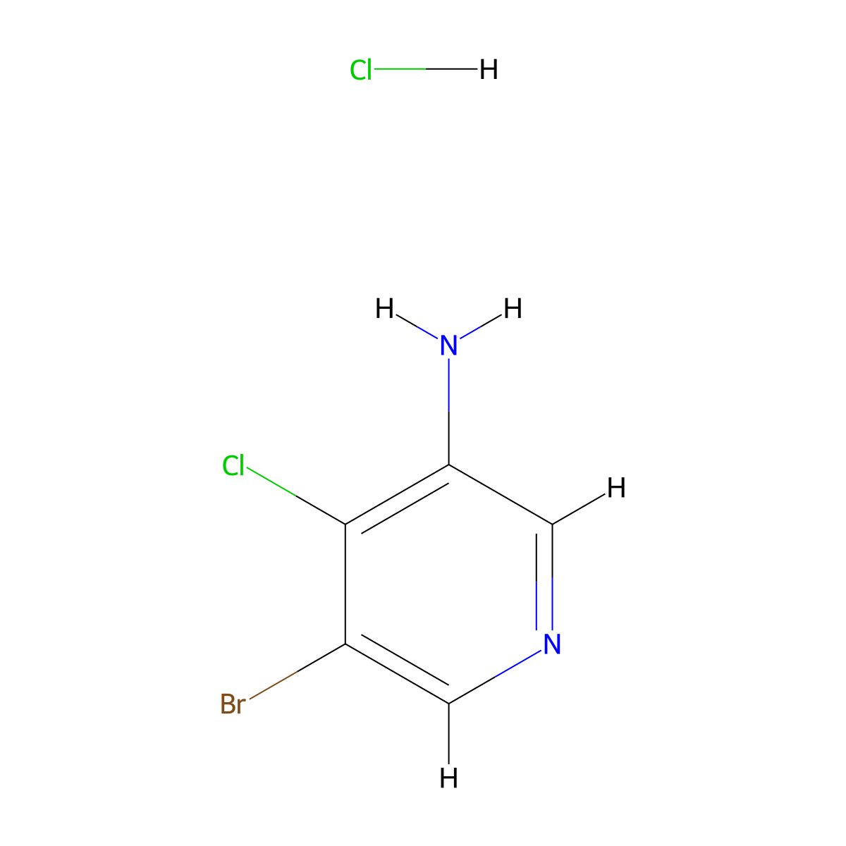 5-Bromo-4-chloropyridin-3-amine hydrochloride molecular structure, CAS 2613381-40-9